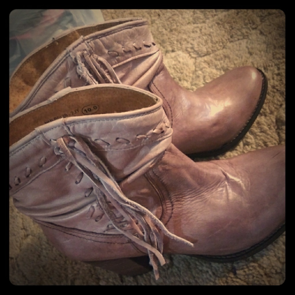 Womens Ankle Boots with Fringes